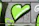 green and black heart wall art
