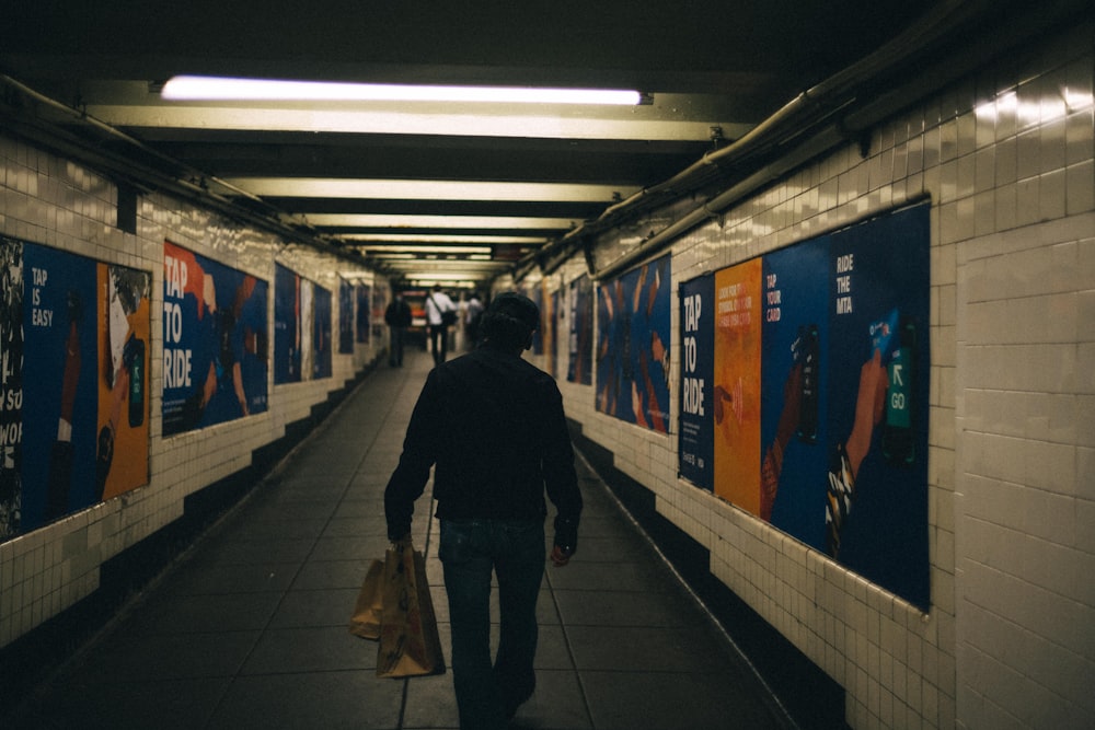 people walking on train station