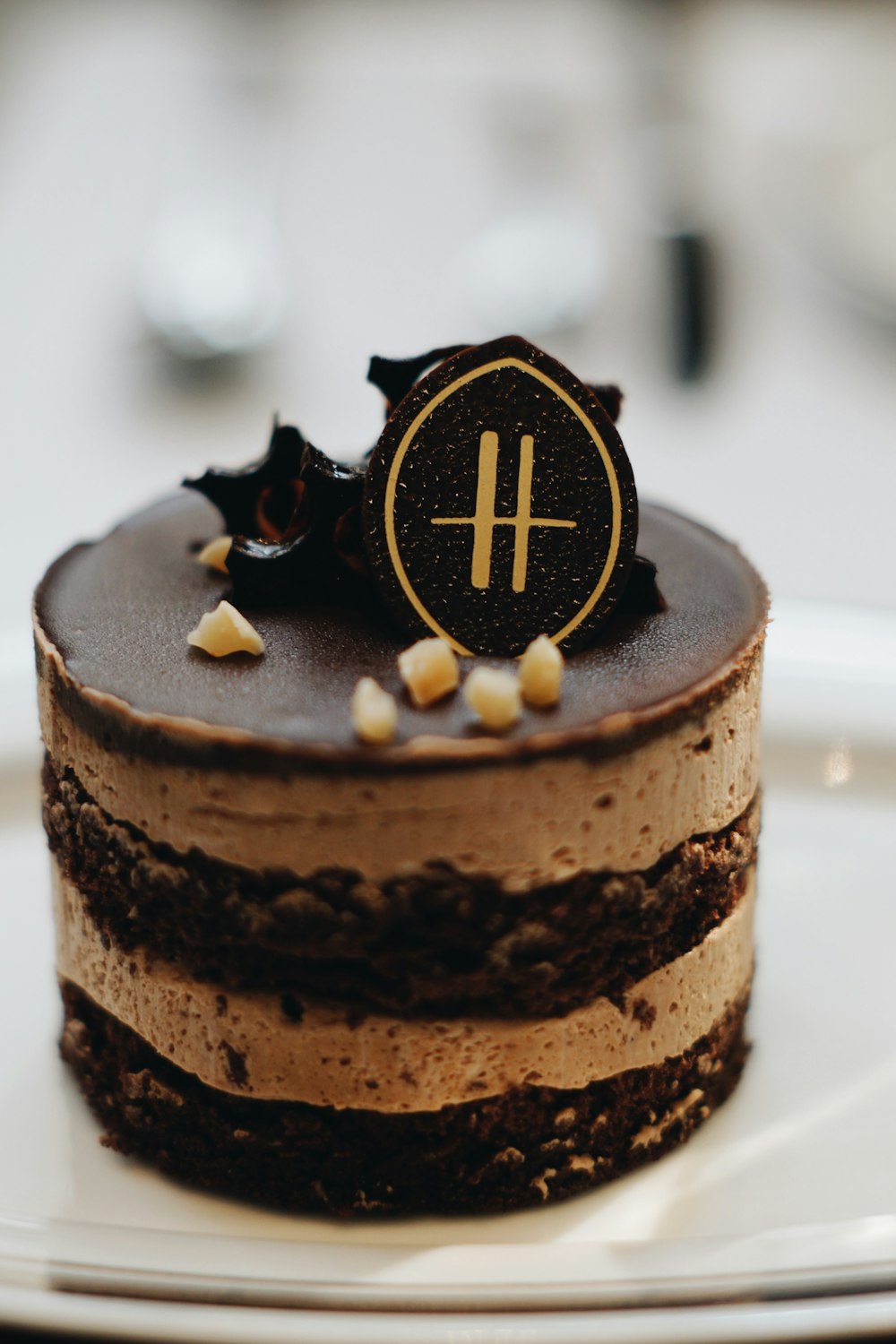 gâteau au chocolat avec étoile jaune sur le dessus