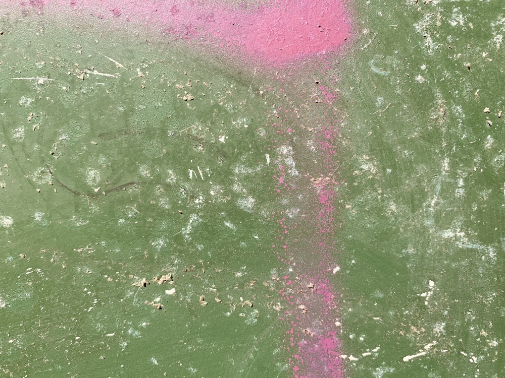 green and pink abstract painting