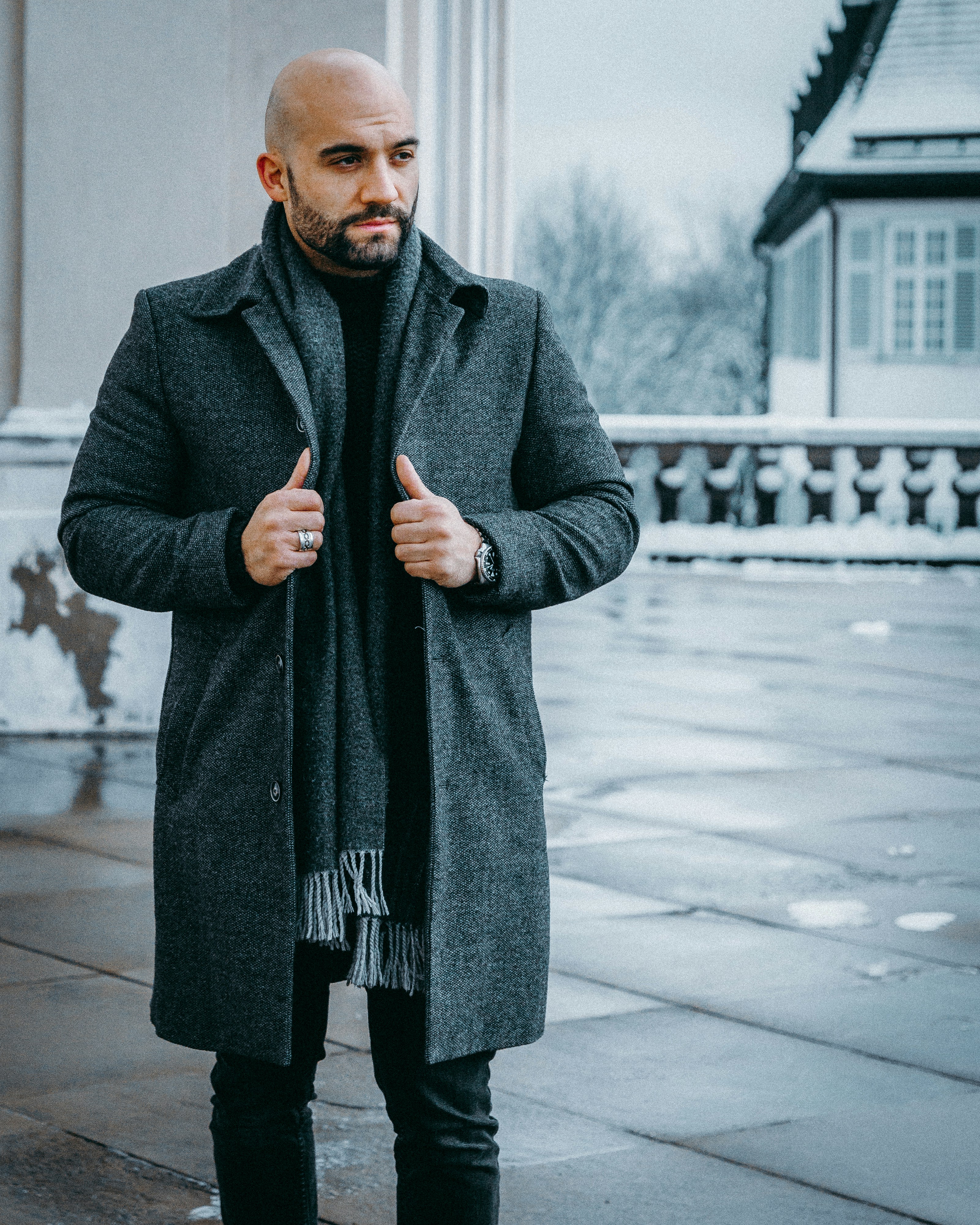 Tailored Charcoal Overcoat