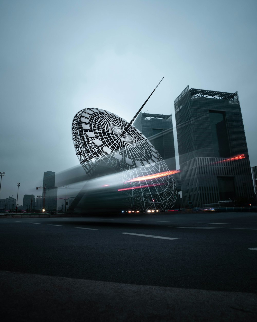 time lapse photography of ferris wheel during night time