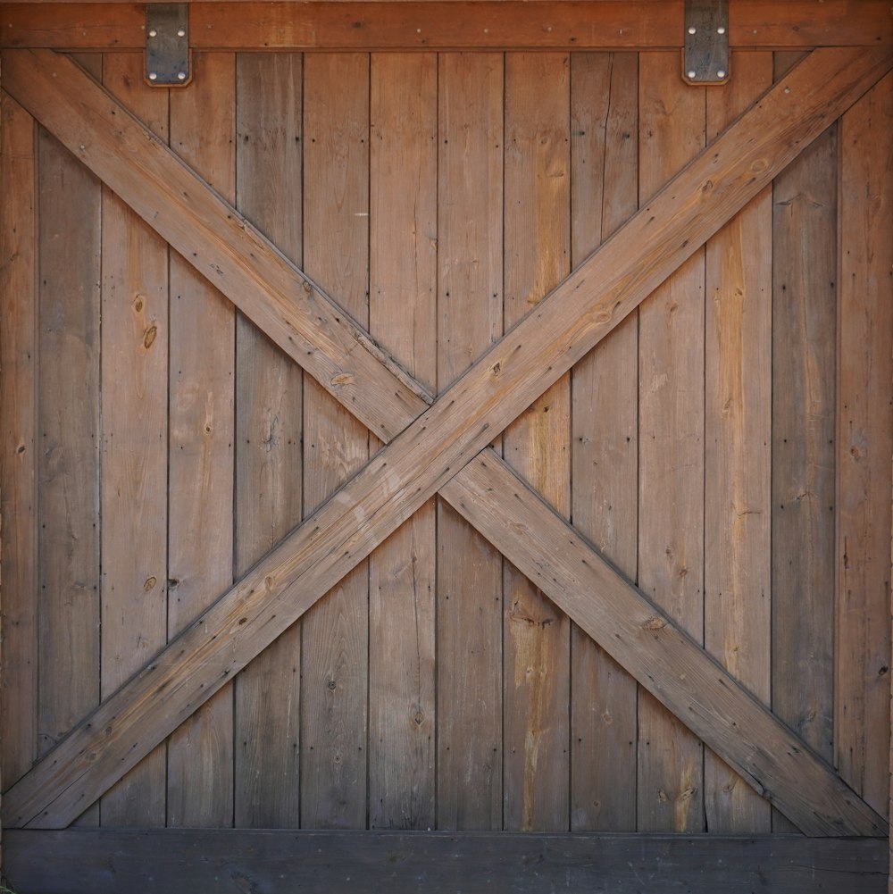 brown wooden wall with black metal door lever