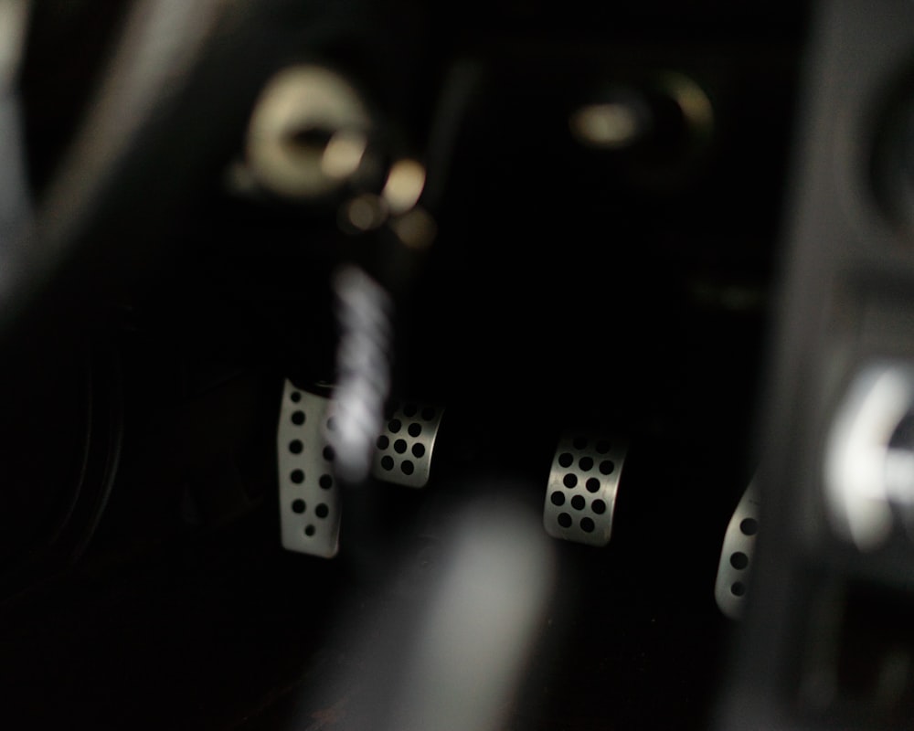black and white dice on black surface