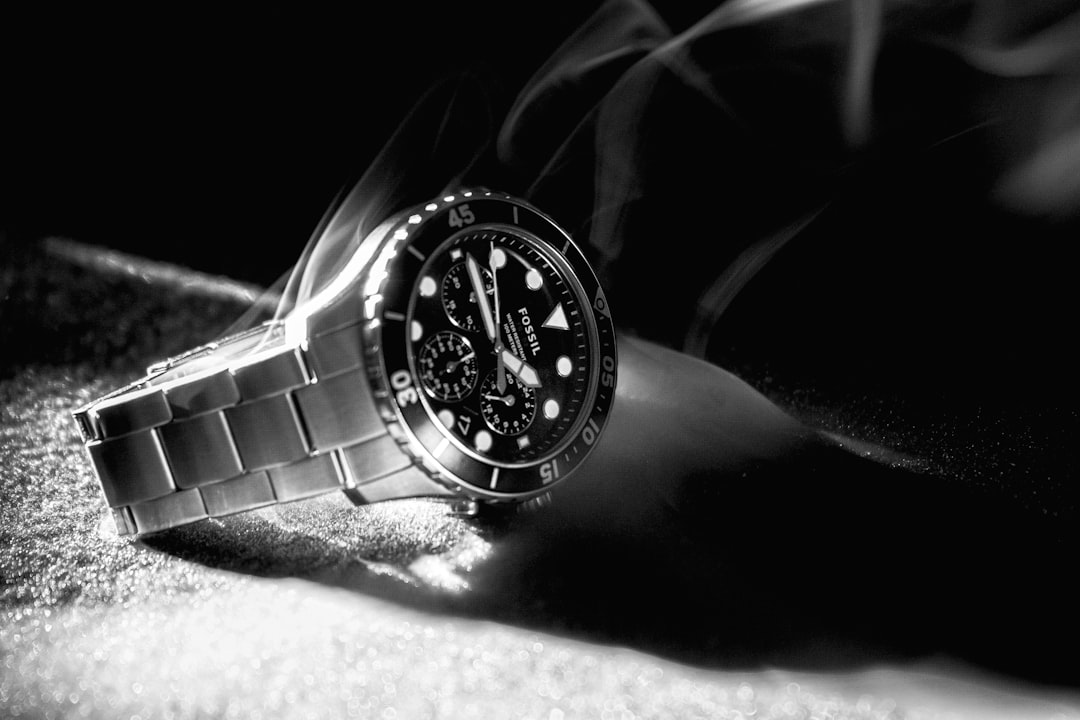 silver link bracelet round analog watch