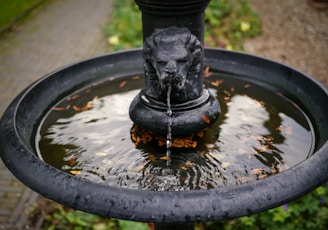 black outdoor fountain during daytime
