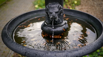 black outdoor fountain during daytime