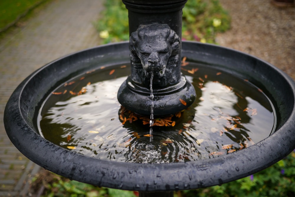 black outdoor fountain during daytime