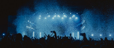 people watching concert during night time