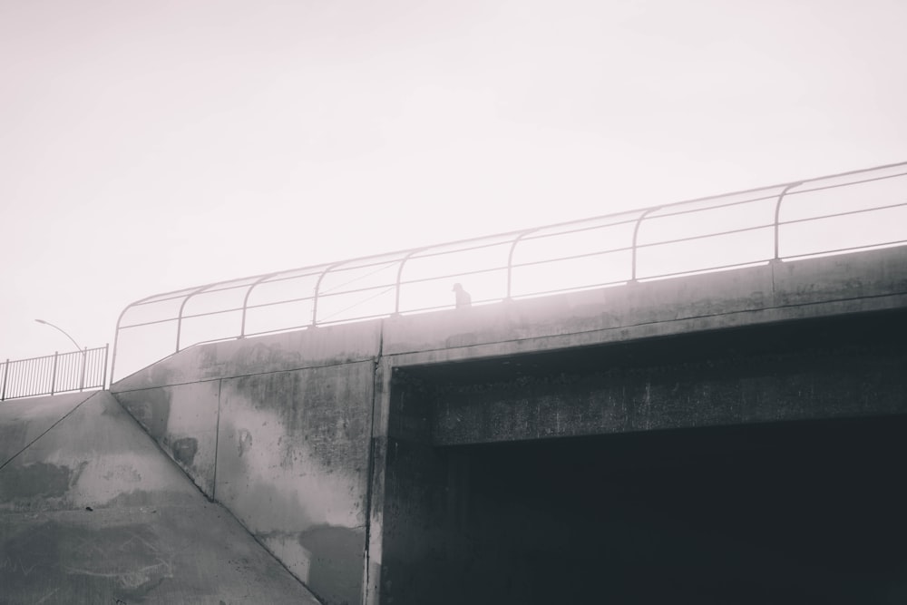 grayscale photo of concrete building