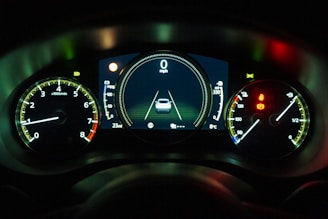 black and white car instrument panel cluster