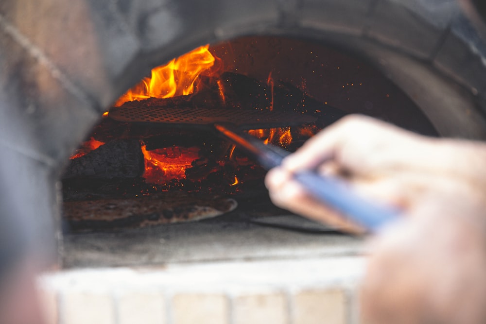 burning woods on fire pit