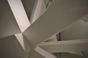 An abstract 3D art piece combining geometric shapes and spatial clarity emphasizing ultramodern design