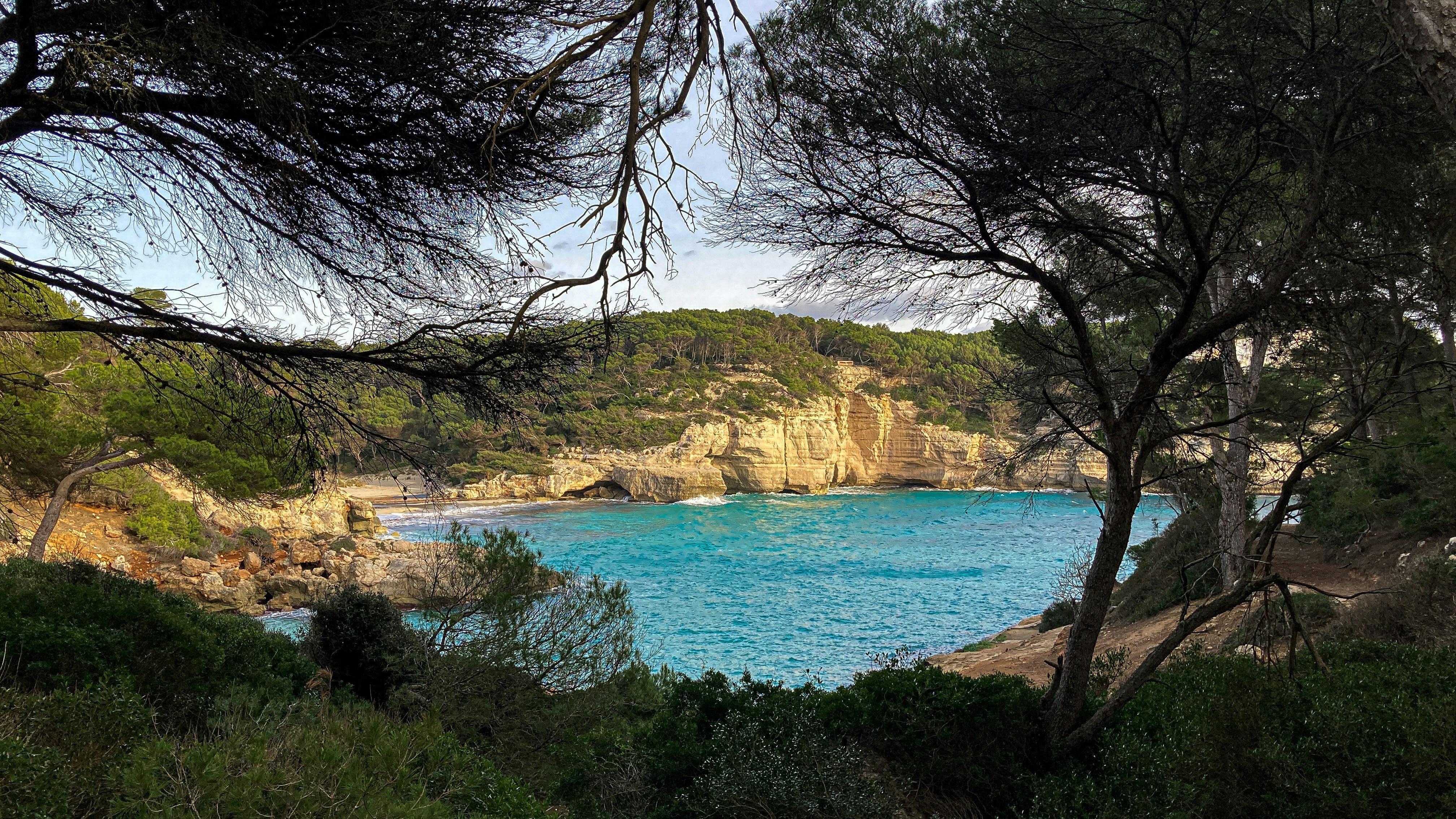 brown and green mountain beside body of water during daytime
