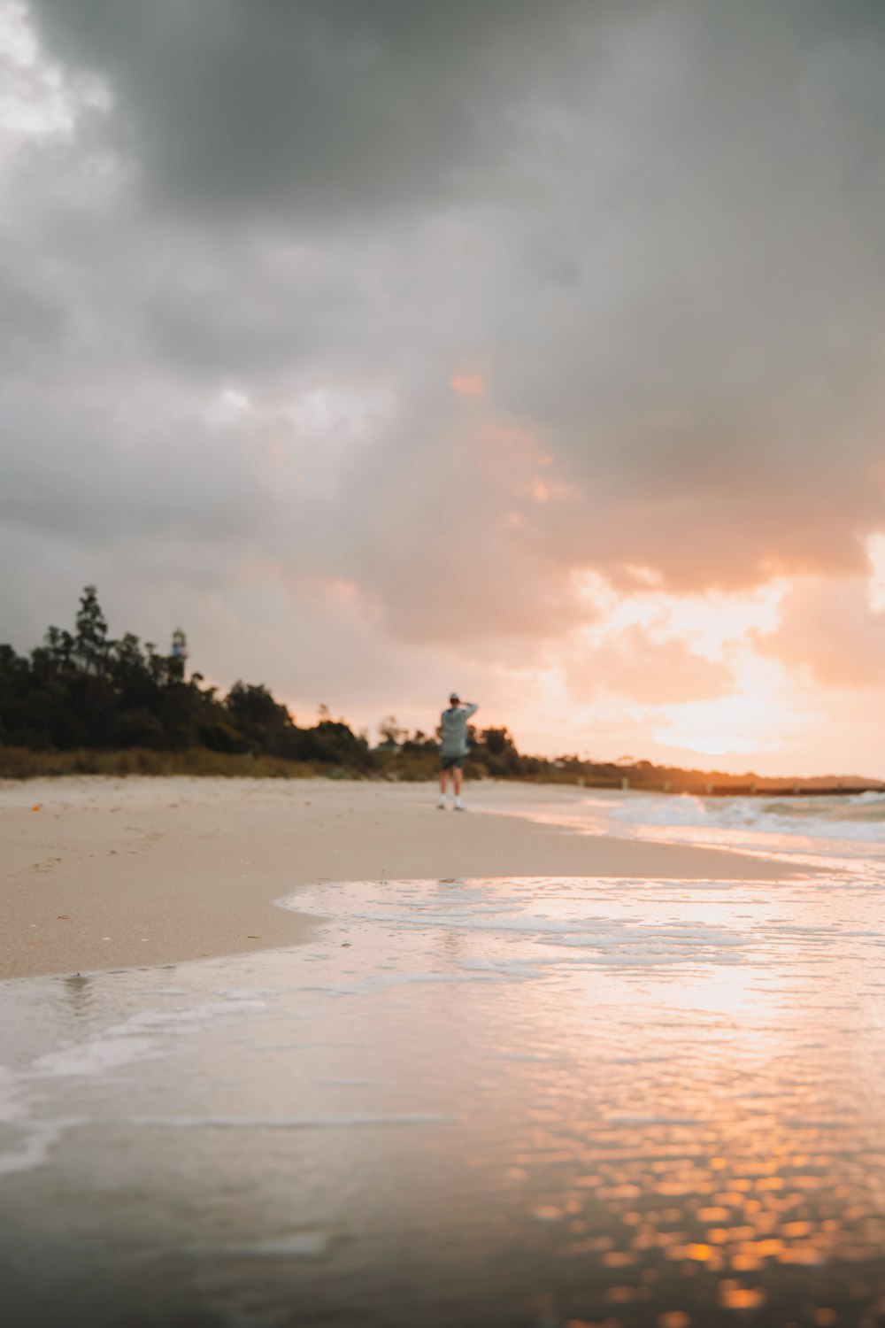 people walking on beach during sunset