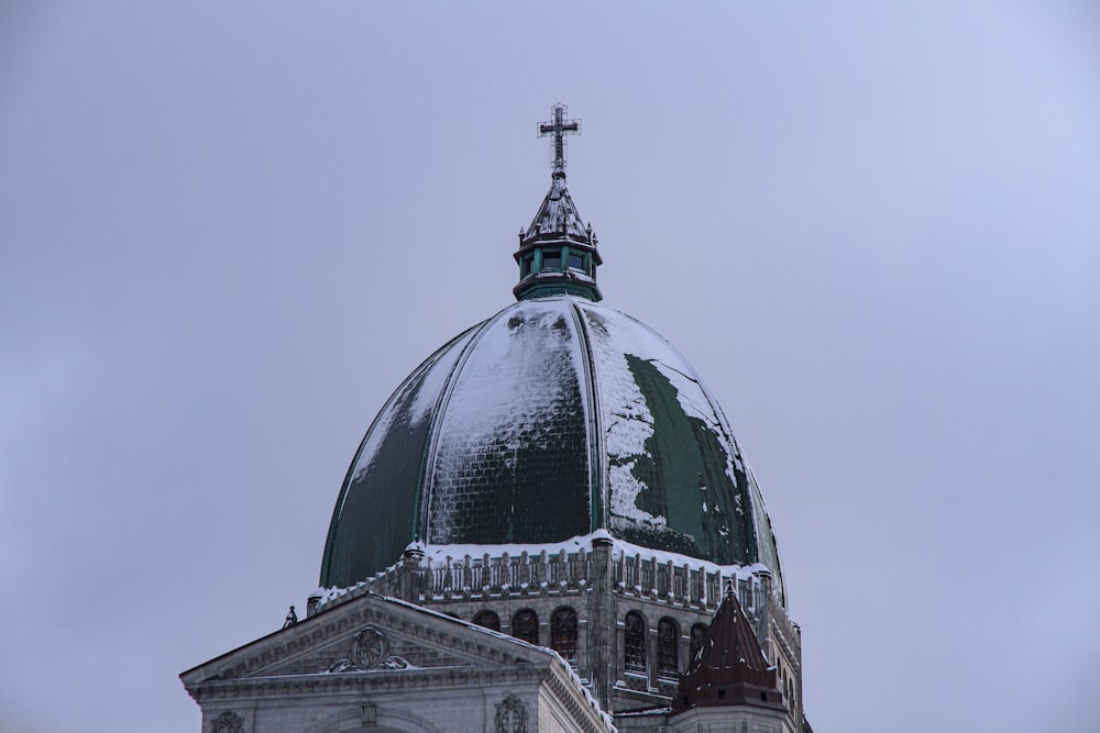 white and green dome building