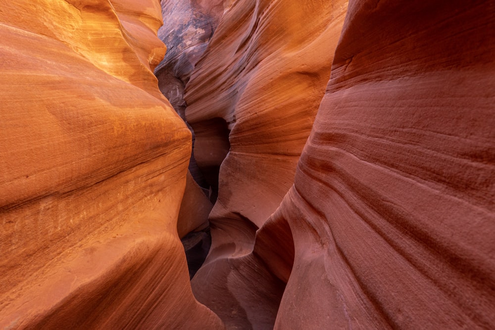 brown and white rock formation