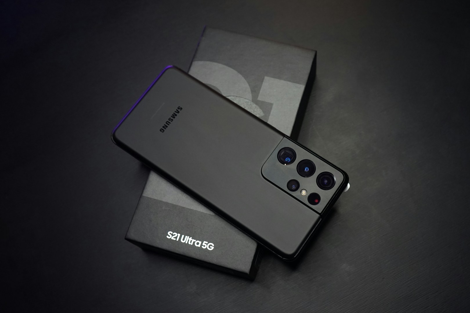 Premium Samsung Galaxy smartphone displayed on elegant marble surface