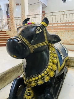 A golden bull symbolizing financial growth.