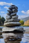 gray and black stone on water during daytime