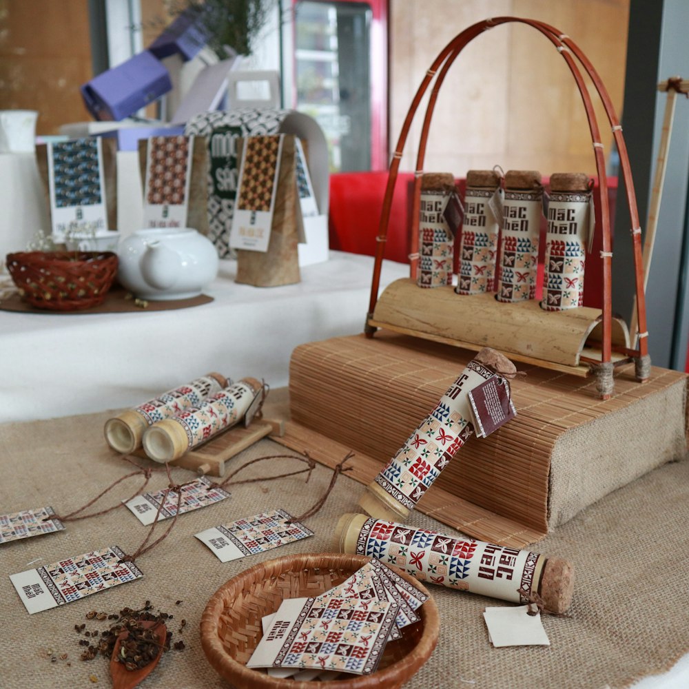 brown wooden box on table