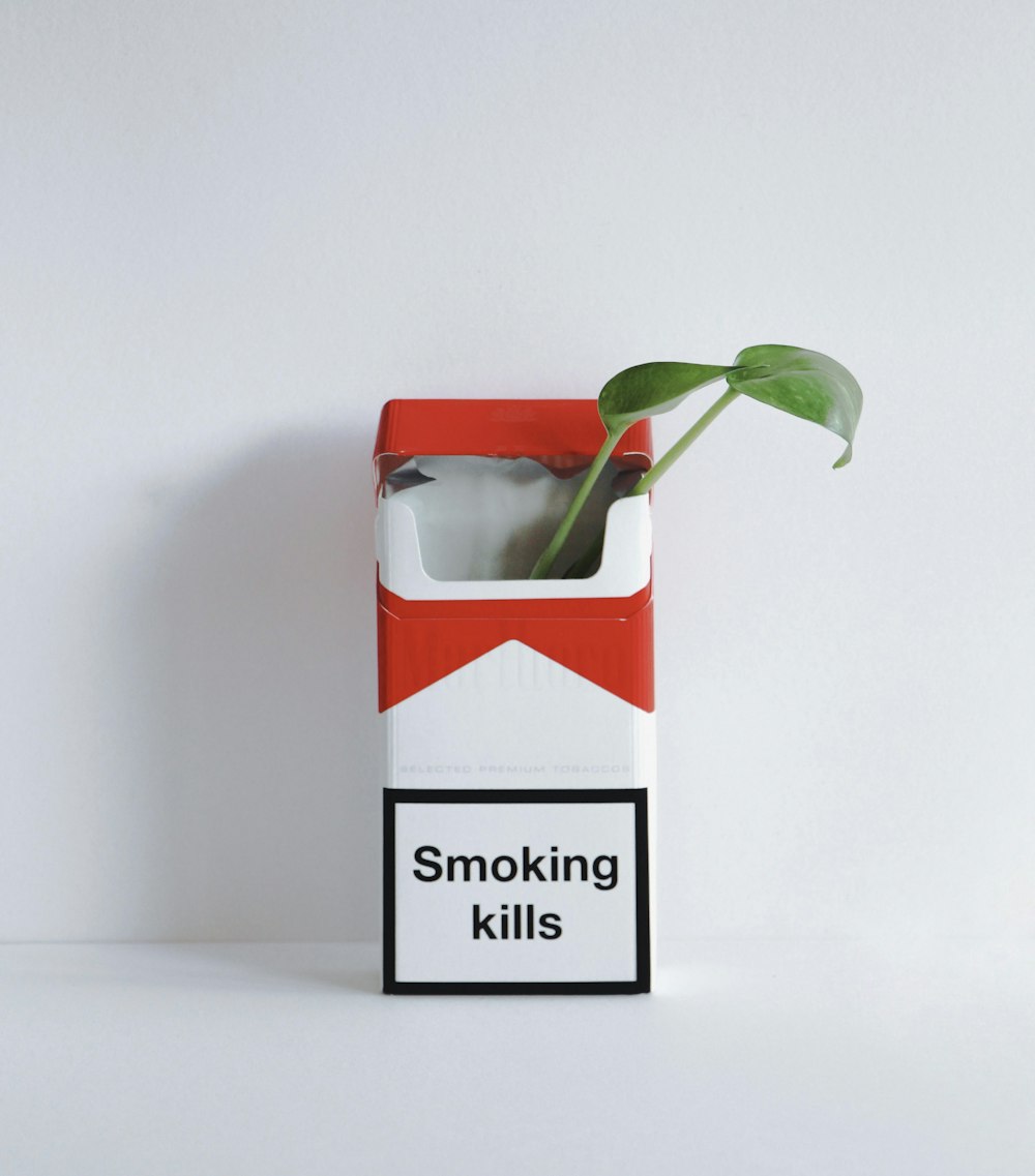 red and white cigarette pack