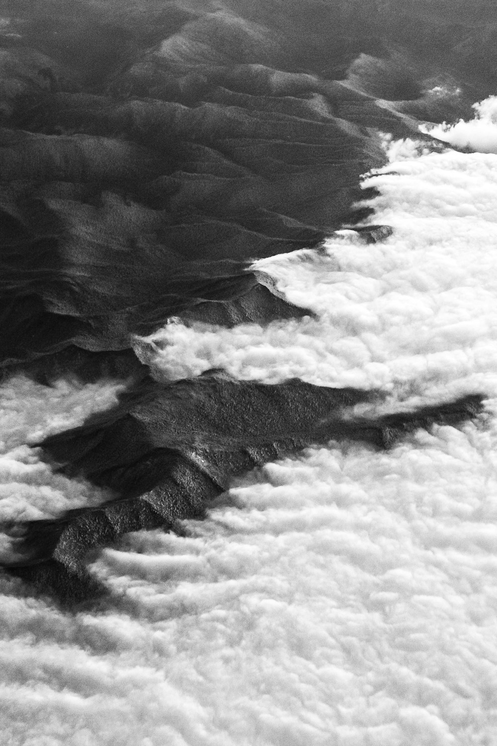 grayscale photo of ocean waves