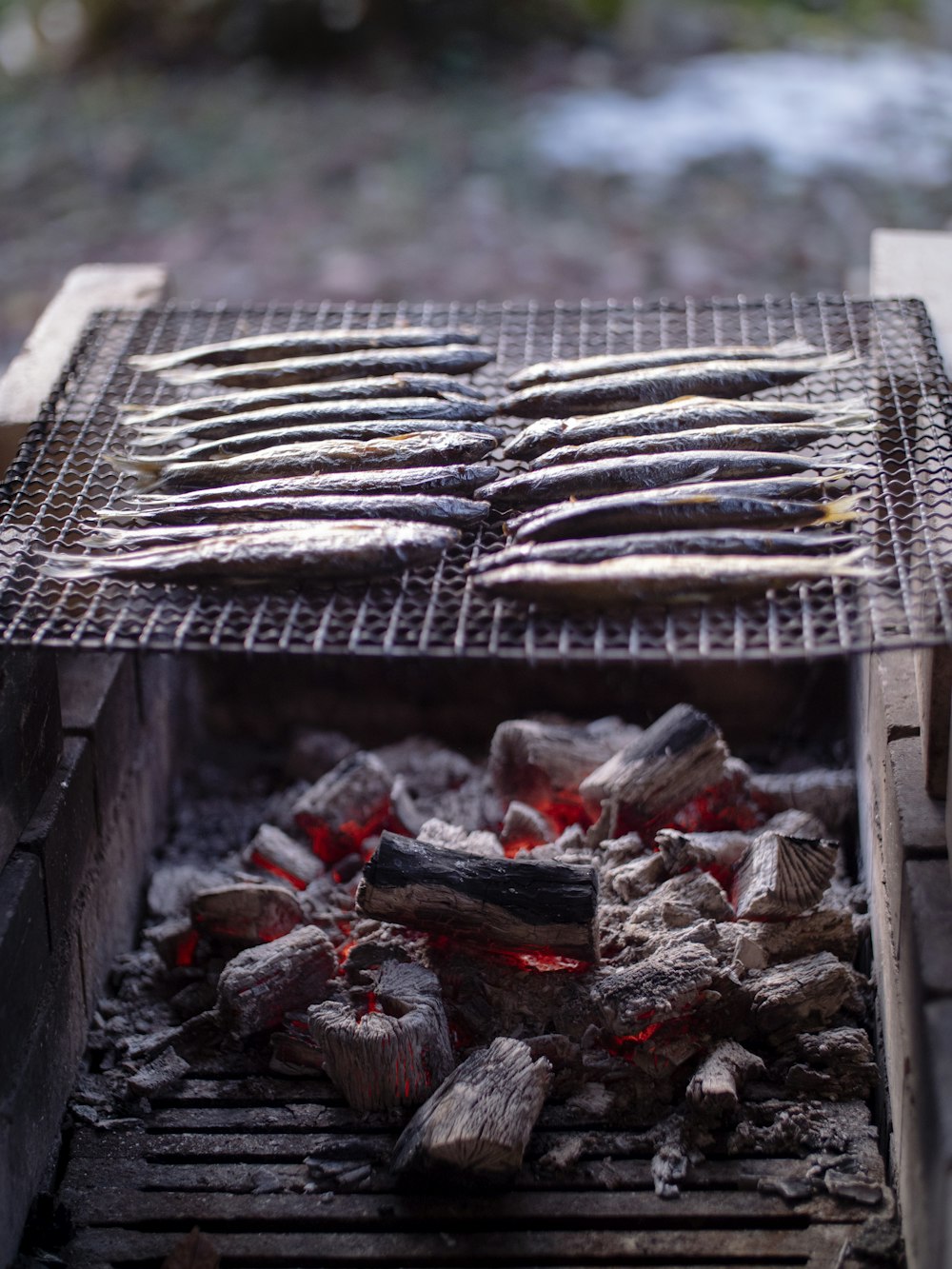 brown and gray grilled meat on gray grill