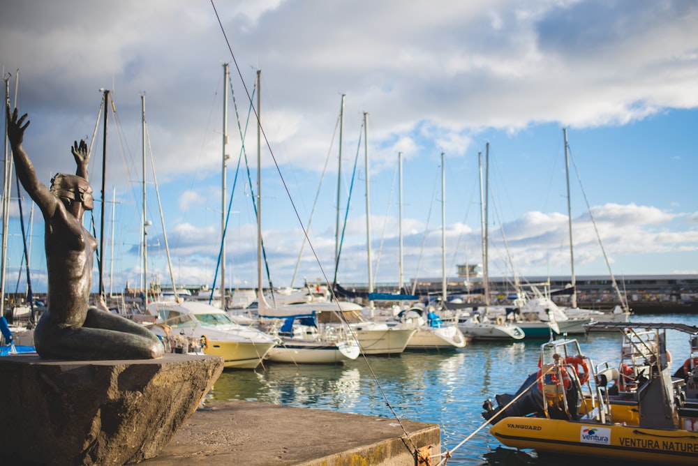 white and yellow boats on sea dock during daytime