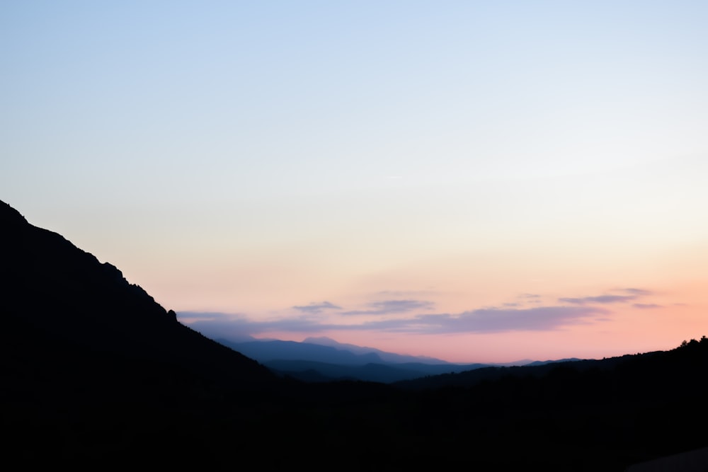 silhouette of mountain during sunset