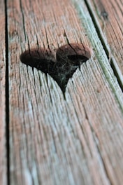 brown wooden surface with black star
