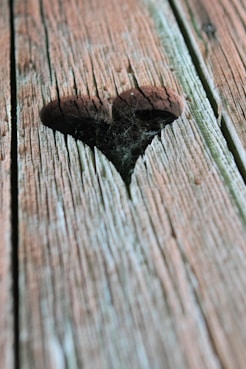 brown wooden surface with black star