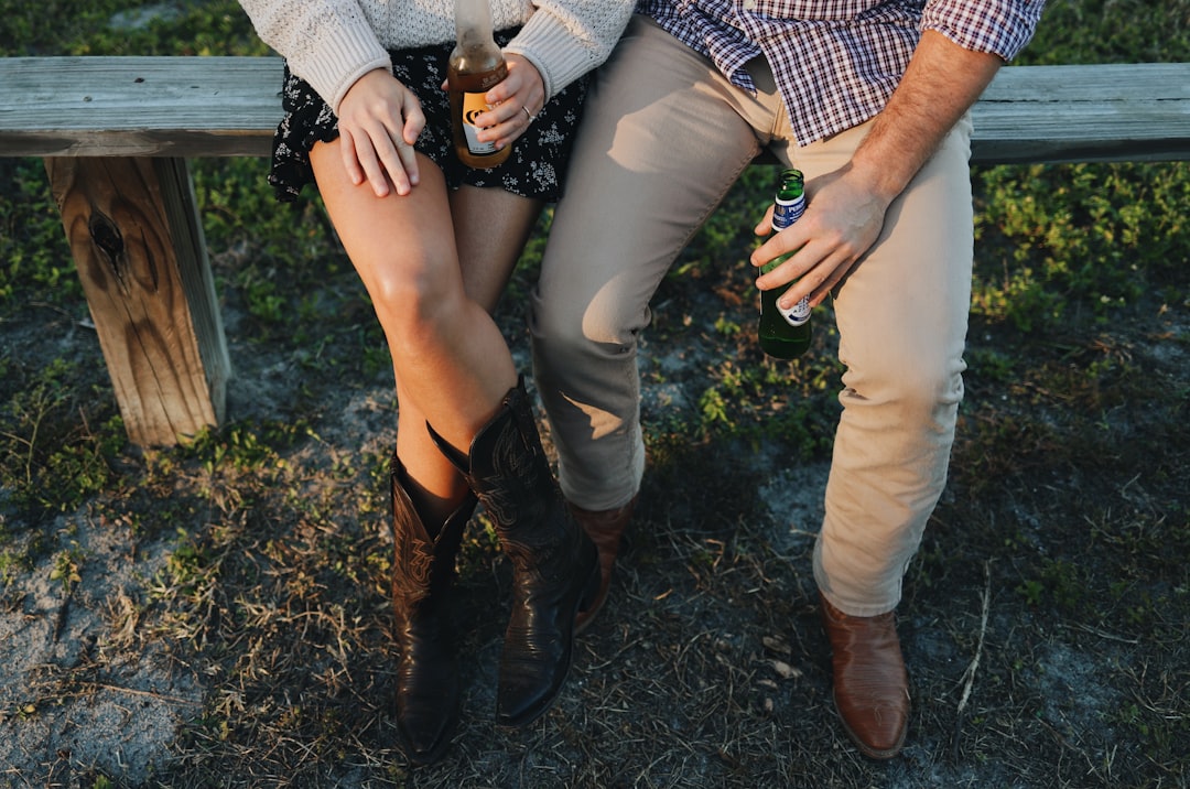 woman in brown leather boots