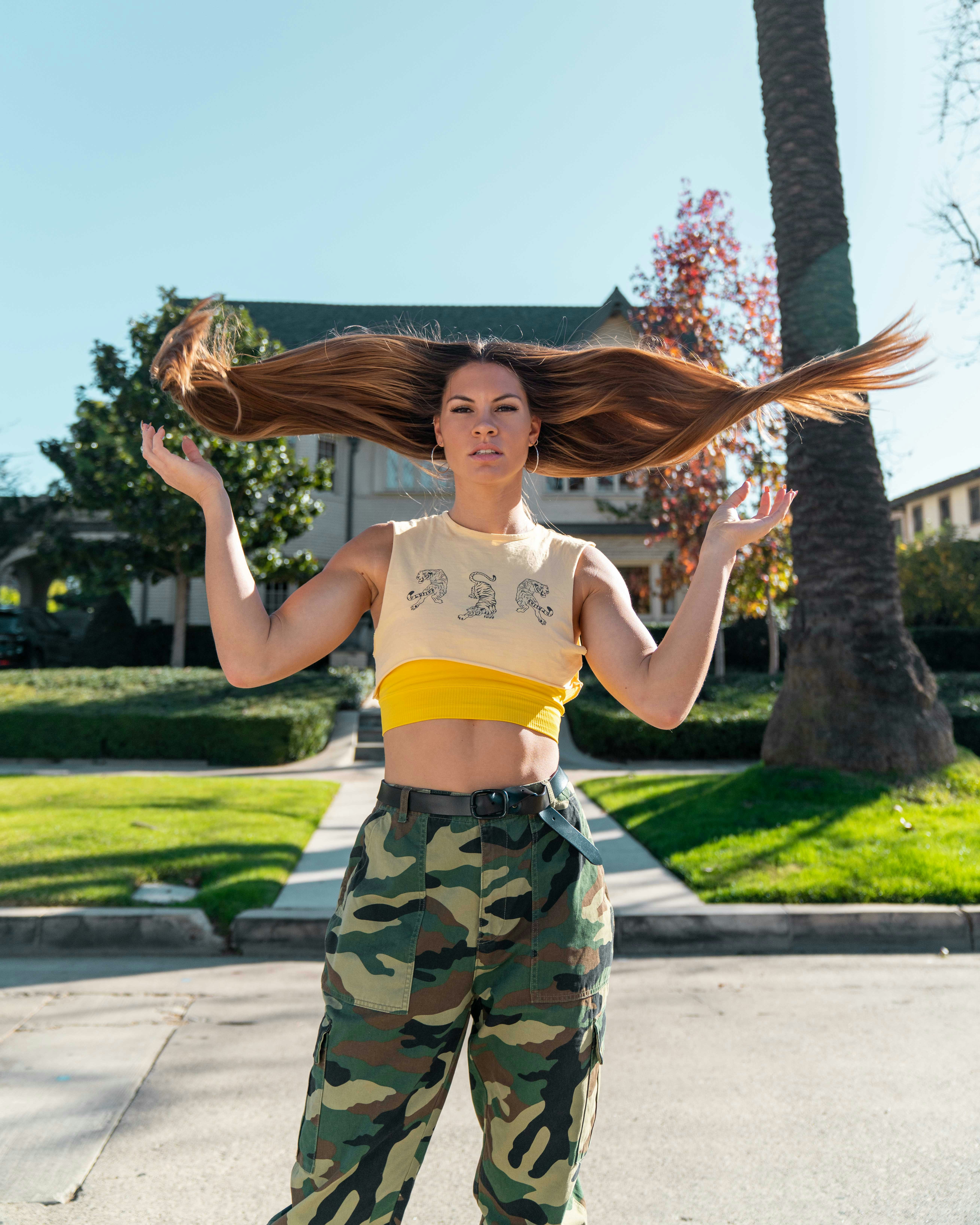 crop top with camo pants
