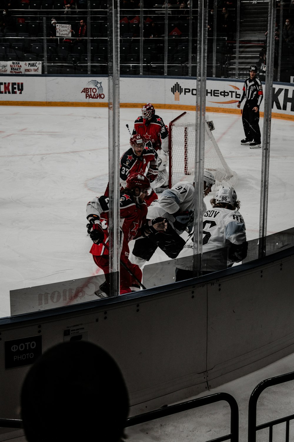 ice hockey players on ice field