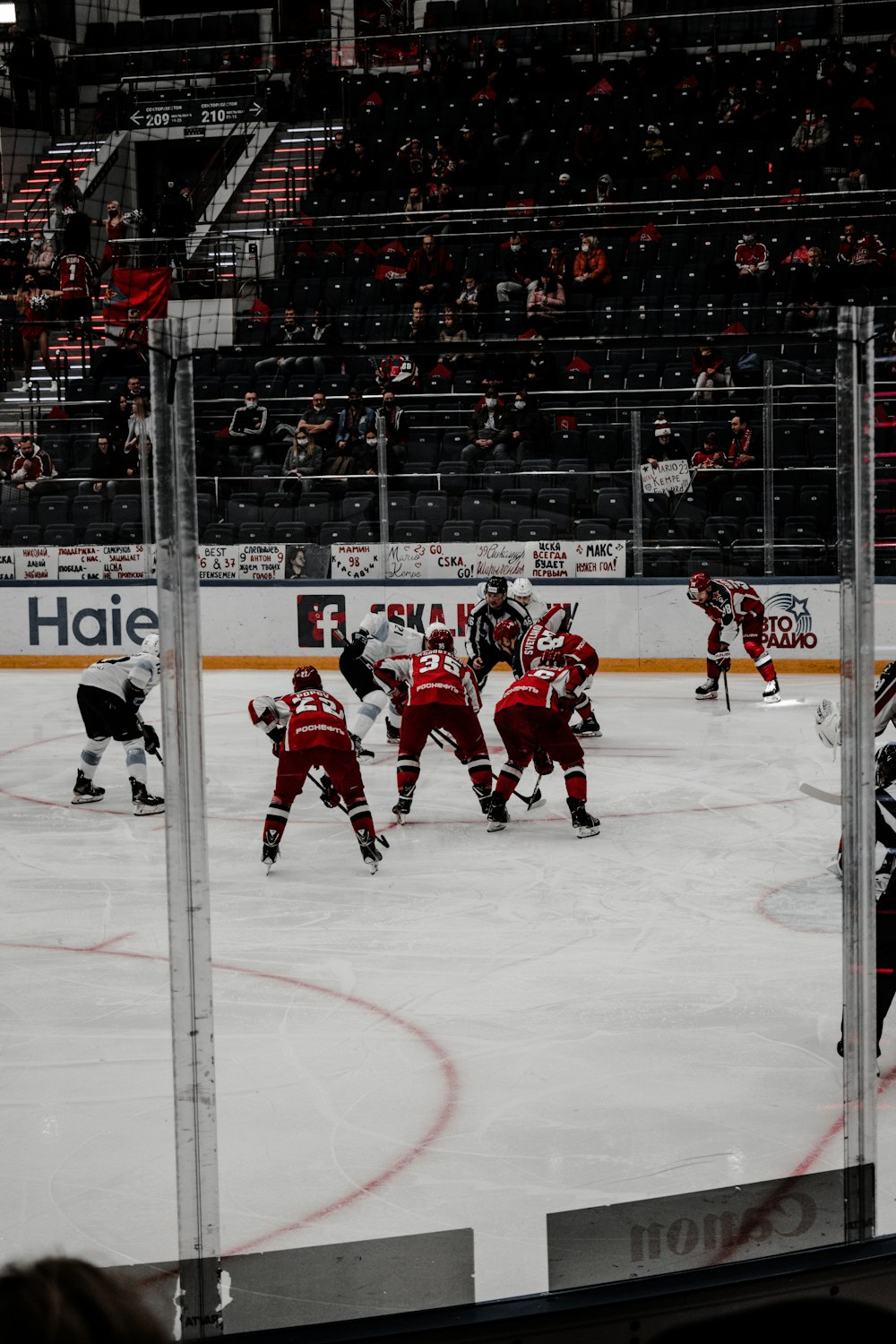 ice hockey players on ice hockey stadium