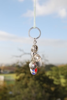 silver and red heart pendant
