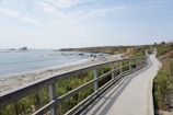 gray wooden fence near sea during daytime