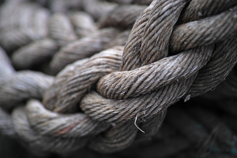 brown rope in close up photography