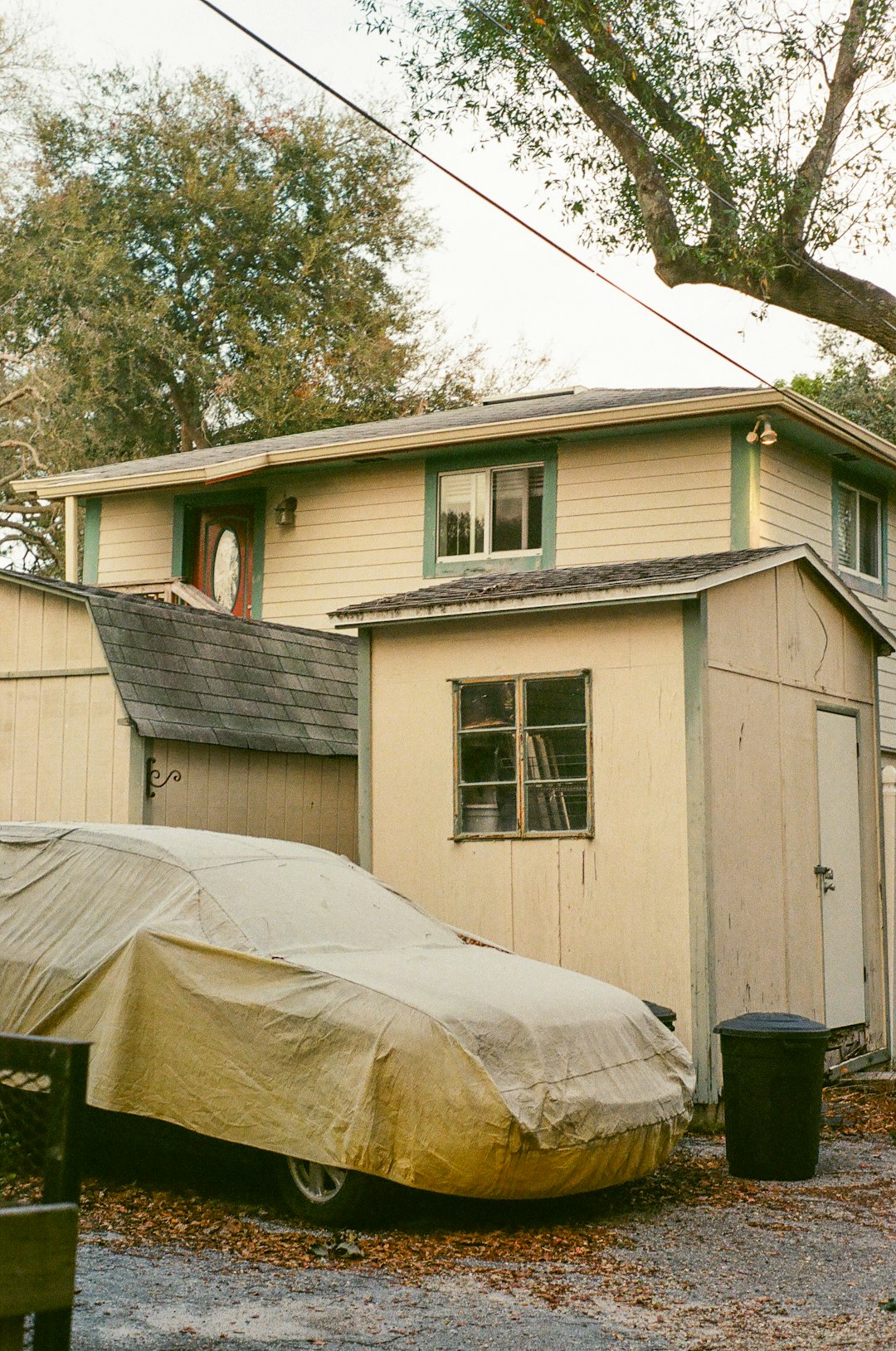 white and brown wooden house