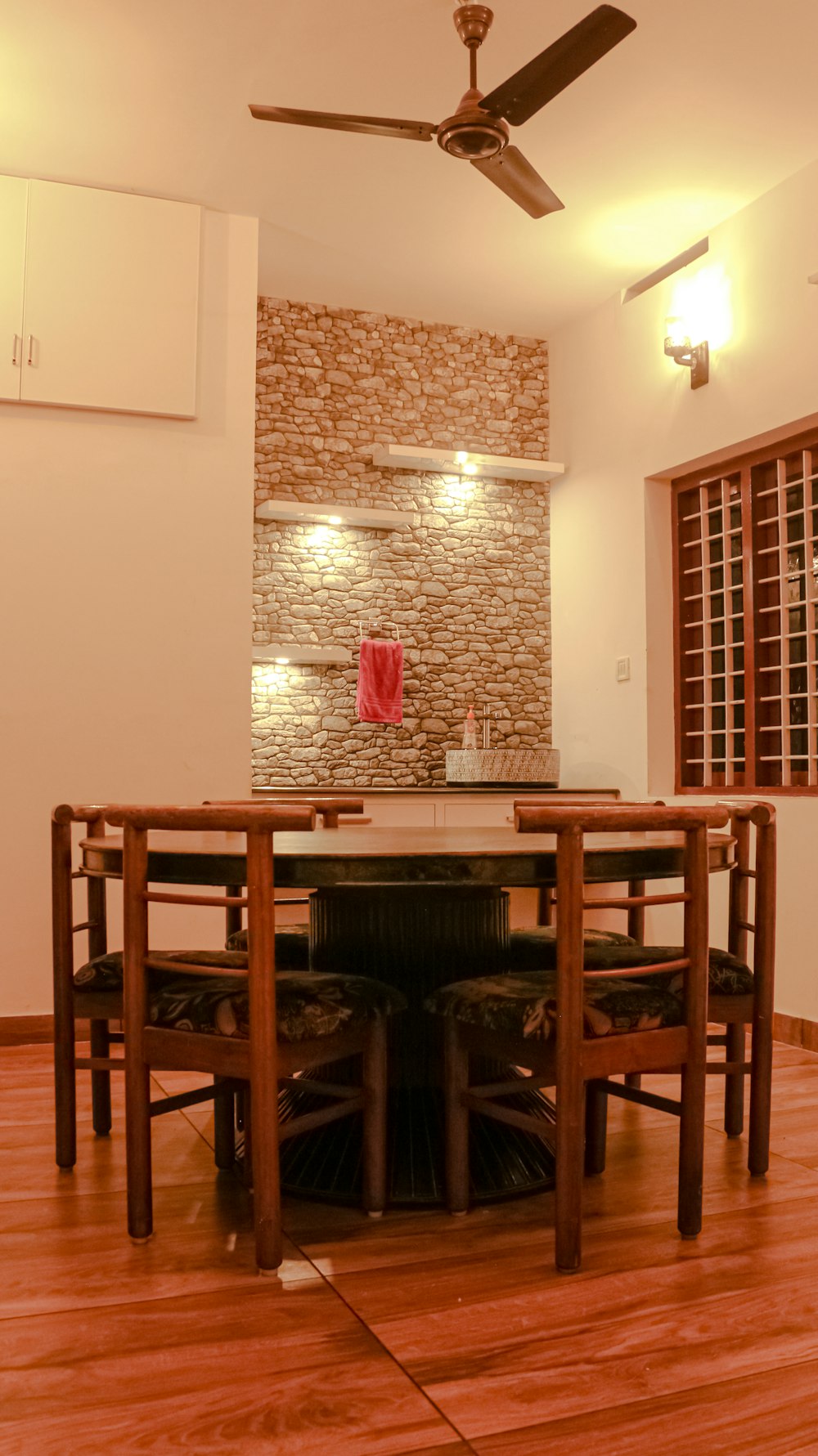 brown wooden table and chairs