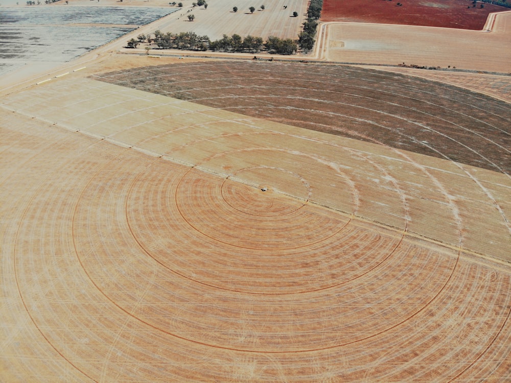 brown and white round concrete road