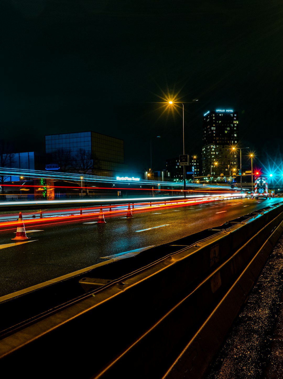 time lapse photography of cars on road during night time