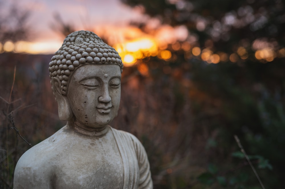 Estatua de Buda de hormigón gris durante el día