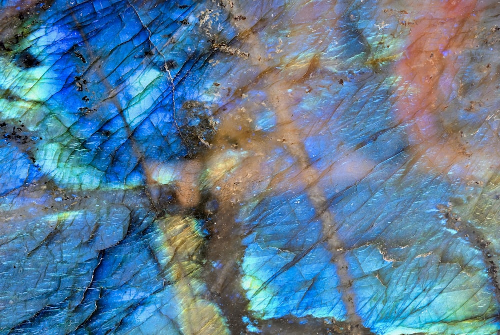 brown and blue abstract painting