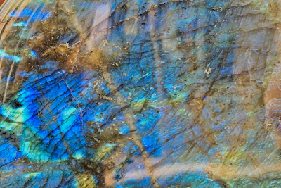 Rare iridescent labradorite displaying its signature blue flashes.