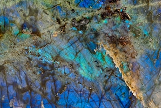 A close-up of a vibrant epoxy countertop showcasing intricate patterns.