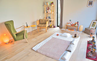 white bed mattress on brown wooden bed frame
