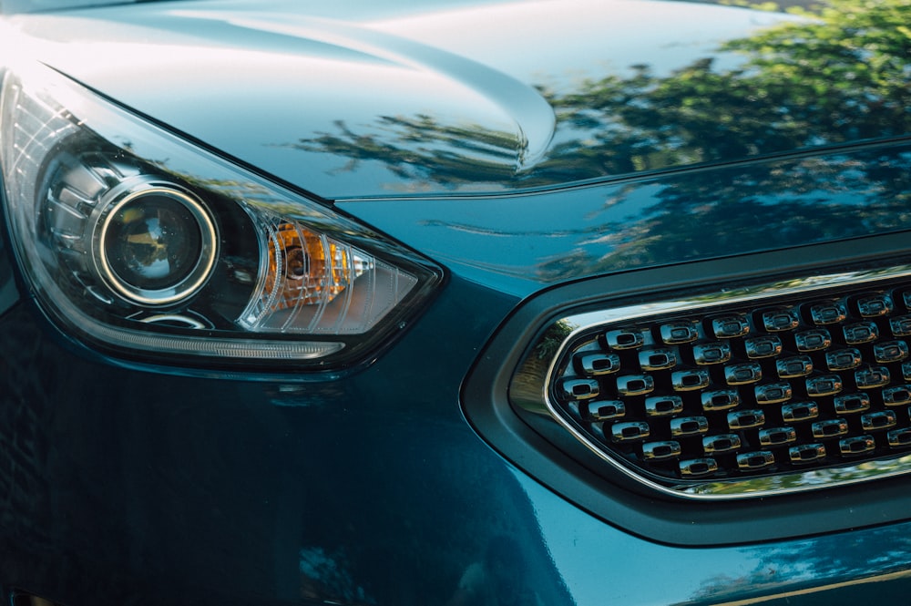 blue car with chrome car