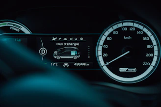 black car instrument panel cluster